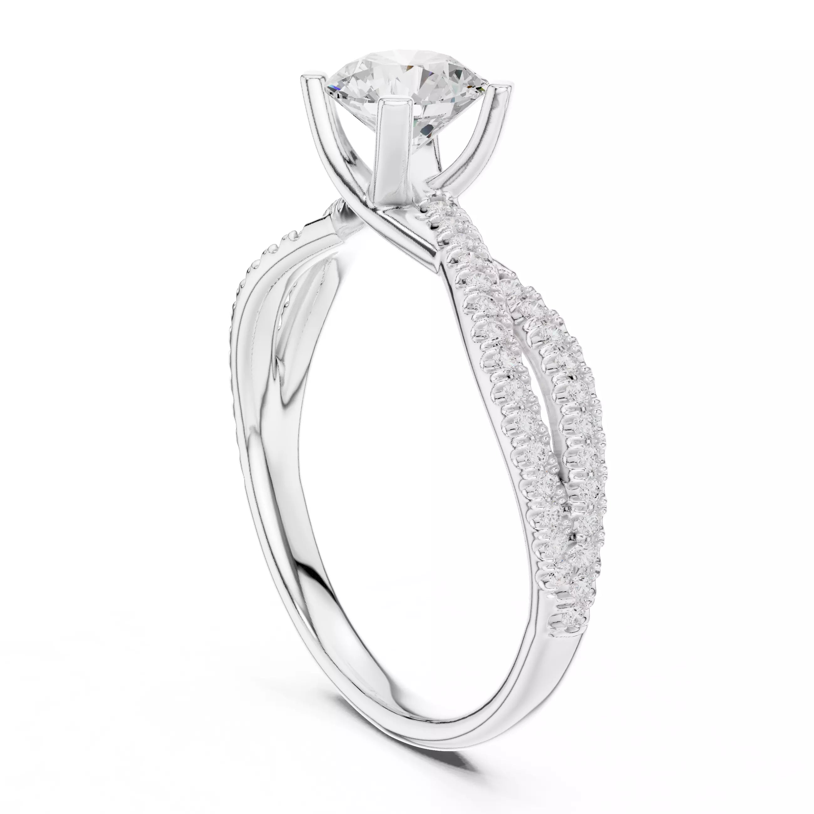 Crossover Split Shank Ring - Round