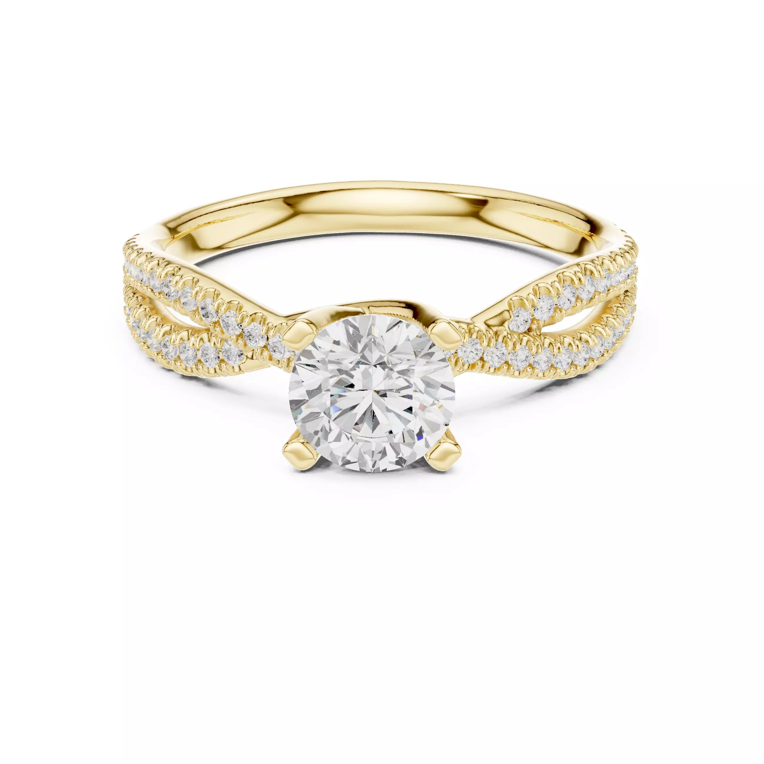 Crossover Split Shank Ring - Round