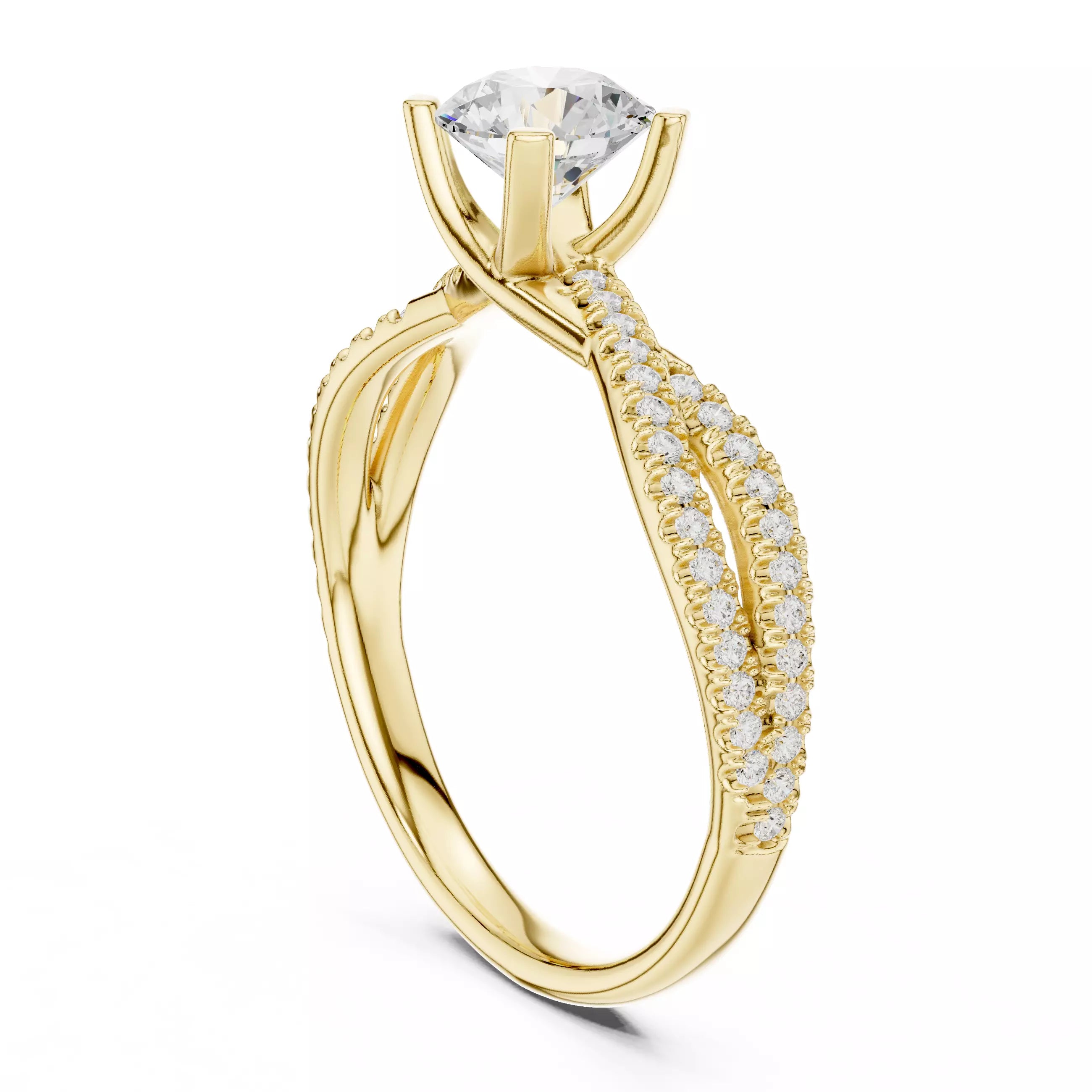 Crossover Split Shank Ring - Round
