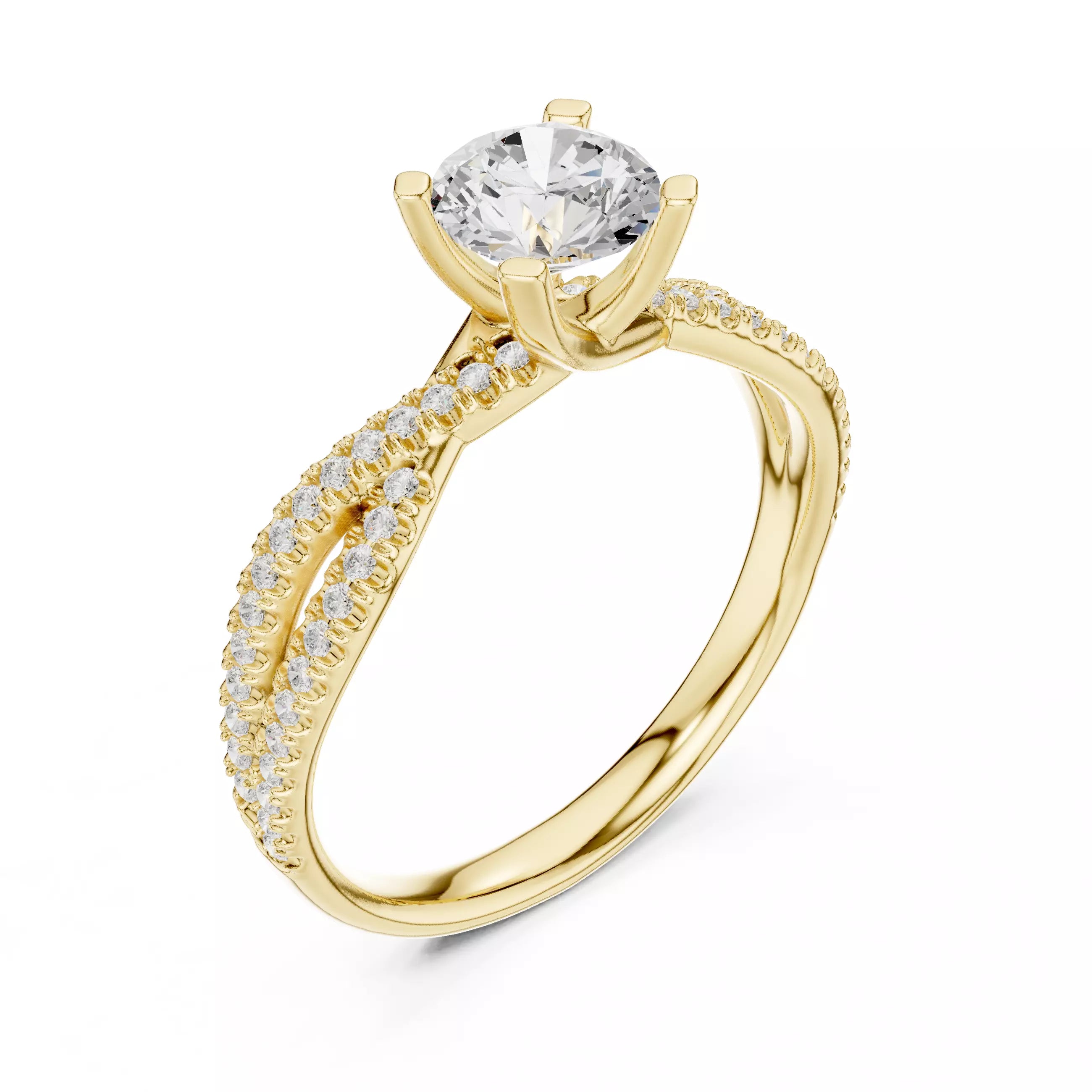 Crossover Split Shank Ring - Round