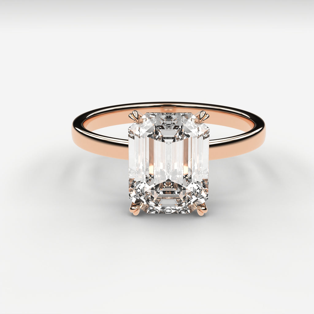 Classic Solitaire Ring - Emerald Cut