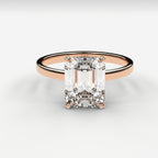 Classic Solitaire Ring - Emerald Cut