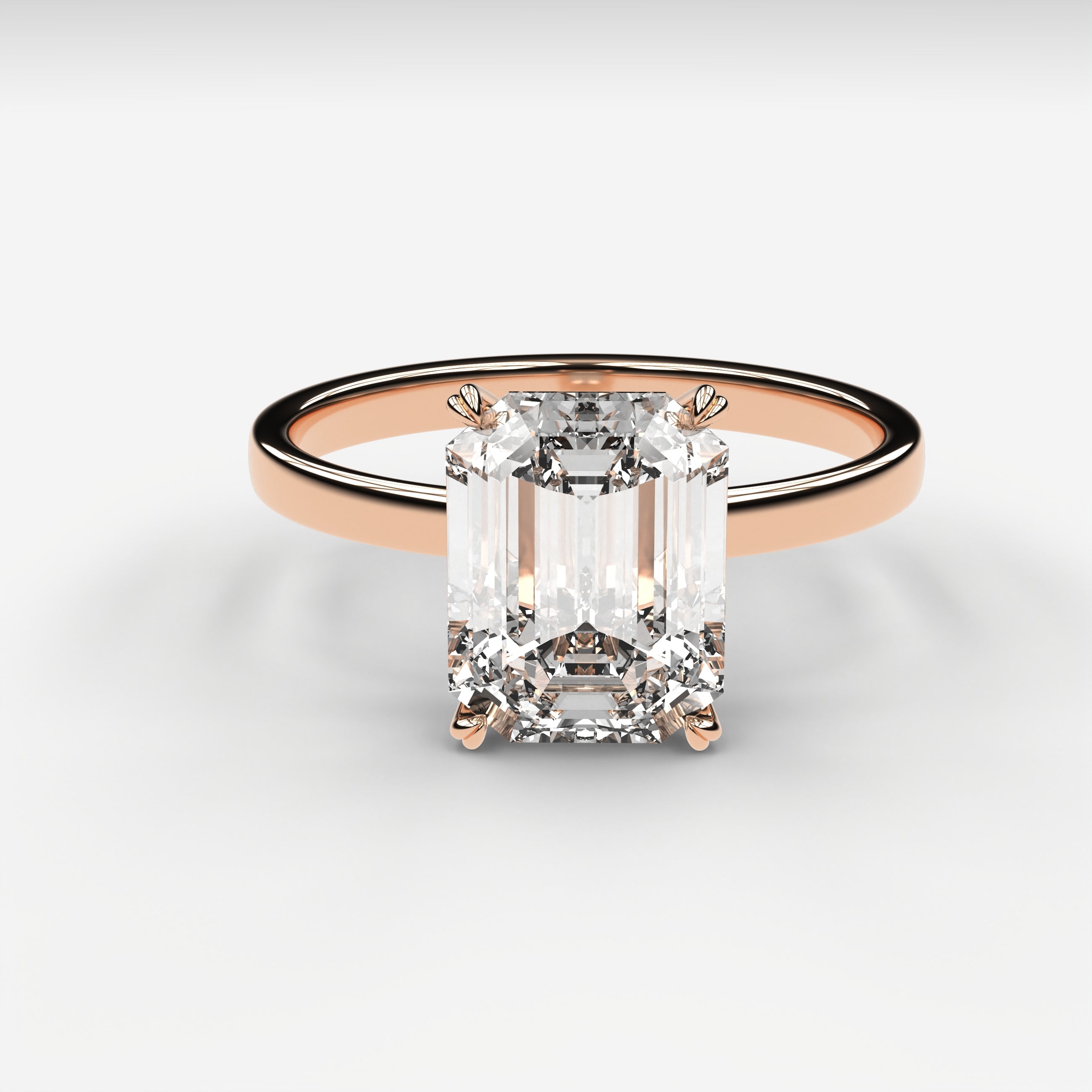 Classic Solitaire Ring - Emerald Cut