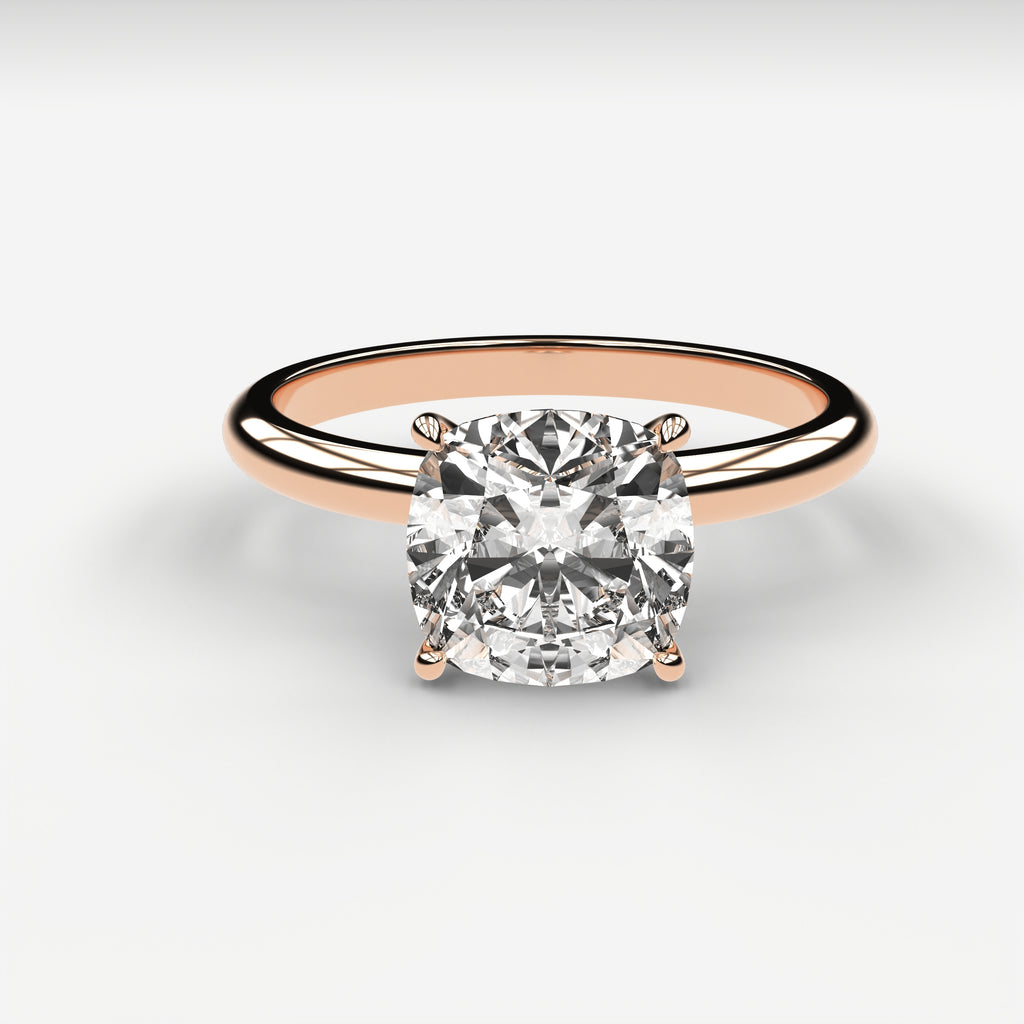 Minimal Solitaire Ring - Cushion