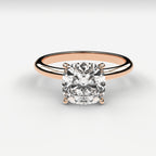 Minimal Solitaire Ring - Cushion