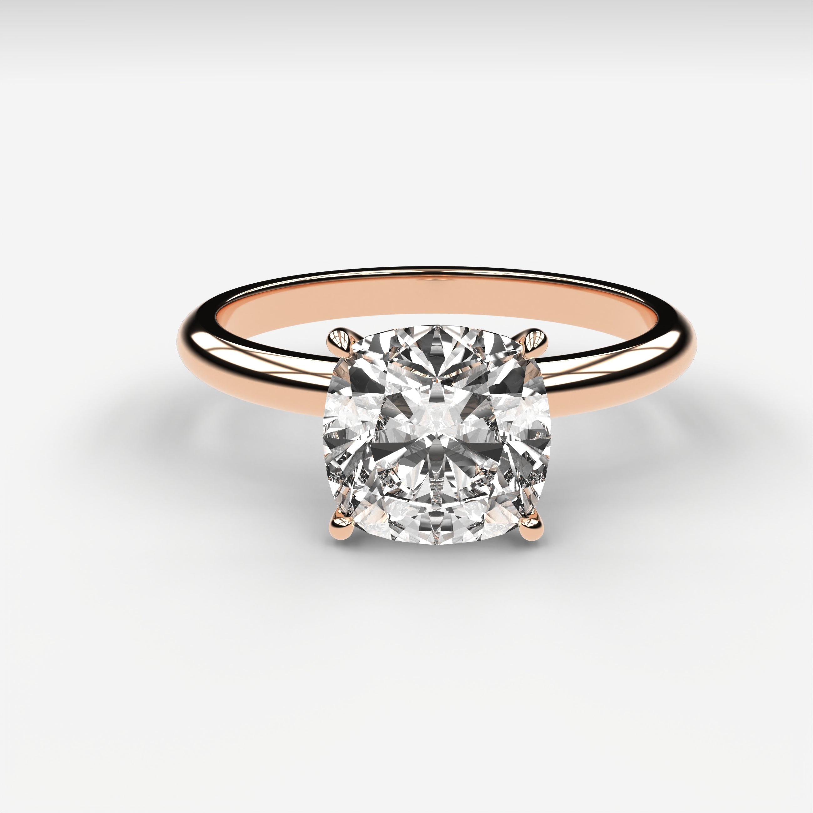 Minimal Solitaire Ring - Cushion