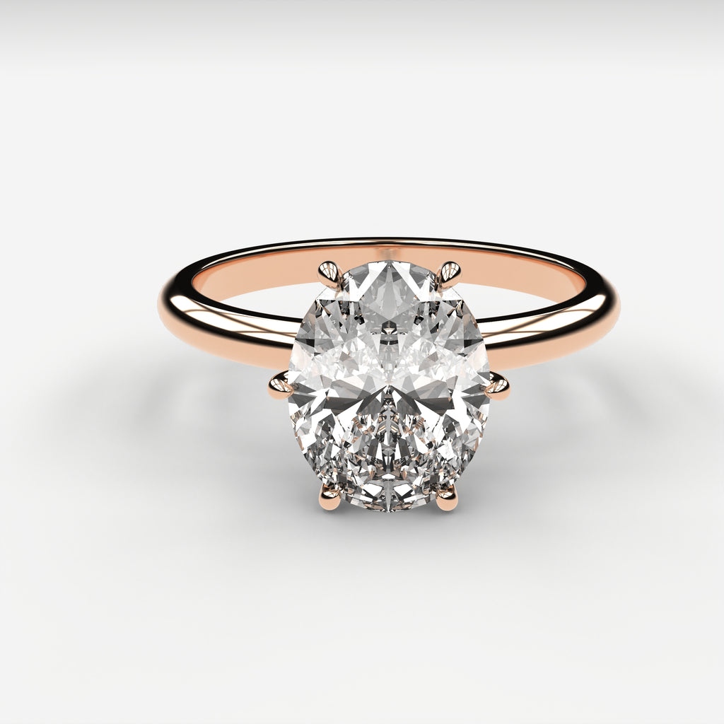 Minimal Solitaire Ring - Oval