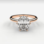 Minimal Solitaire Ring - Oval