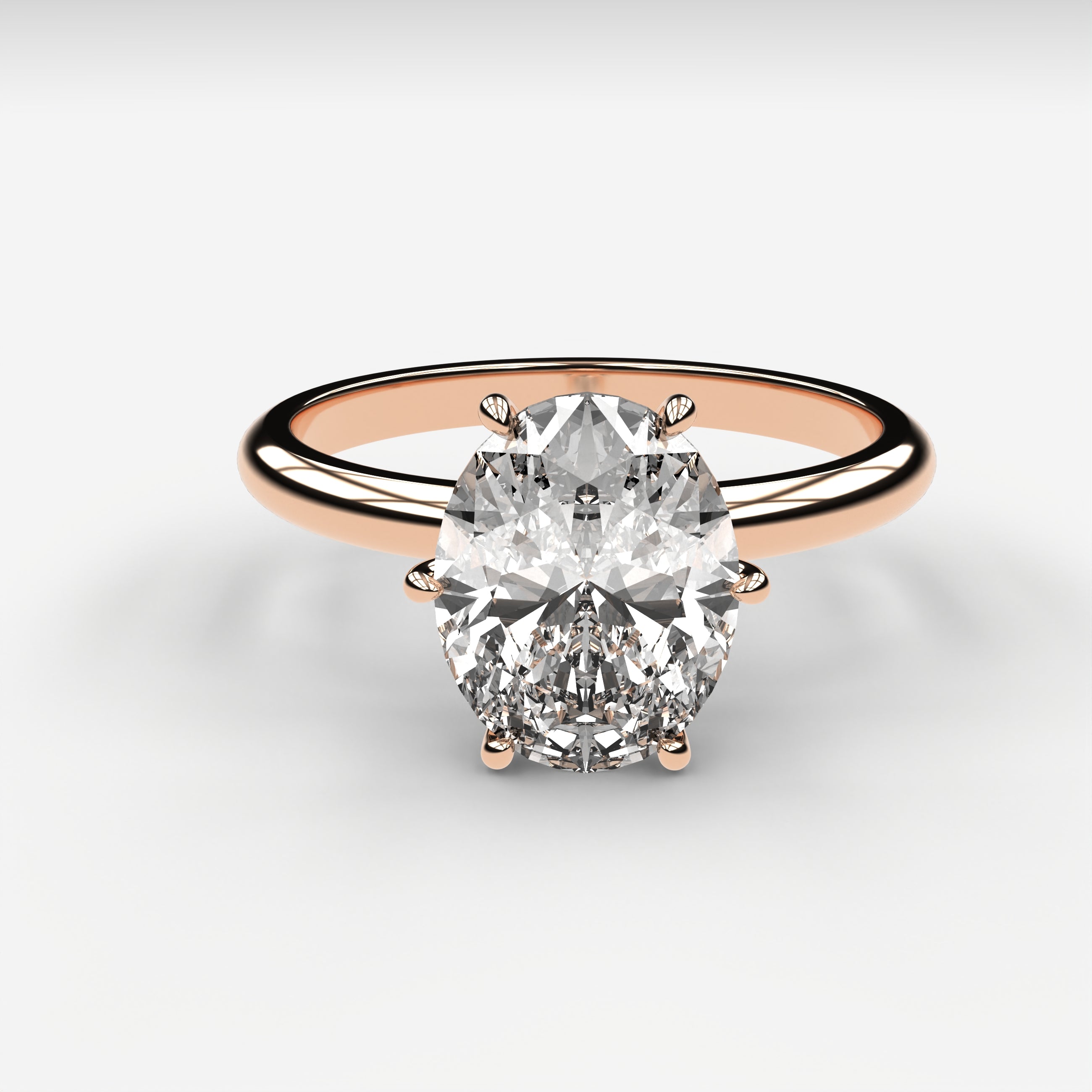 Minimal Solitaire Ring - Oval