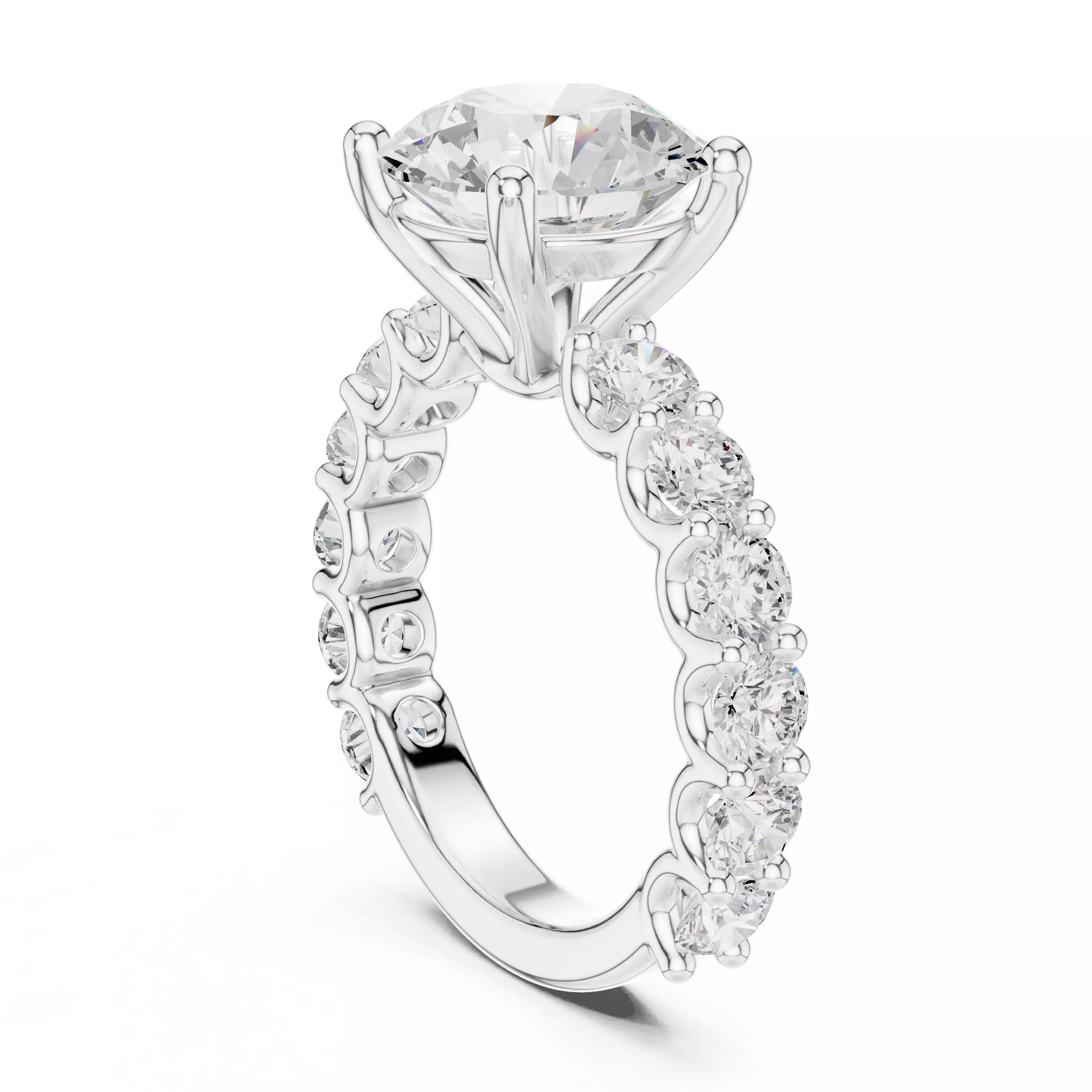 Eternity Solitaire Ring - Cushion