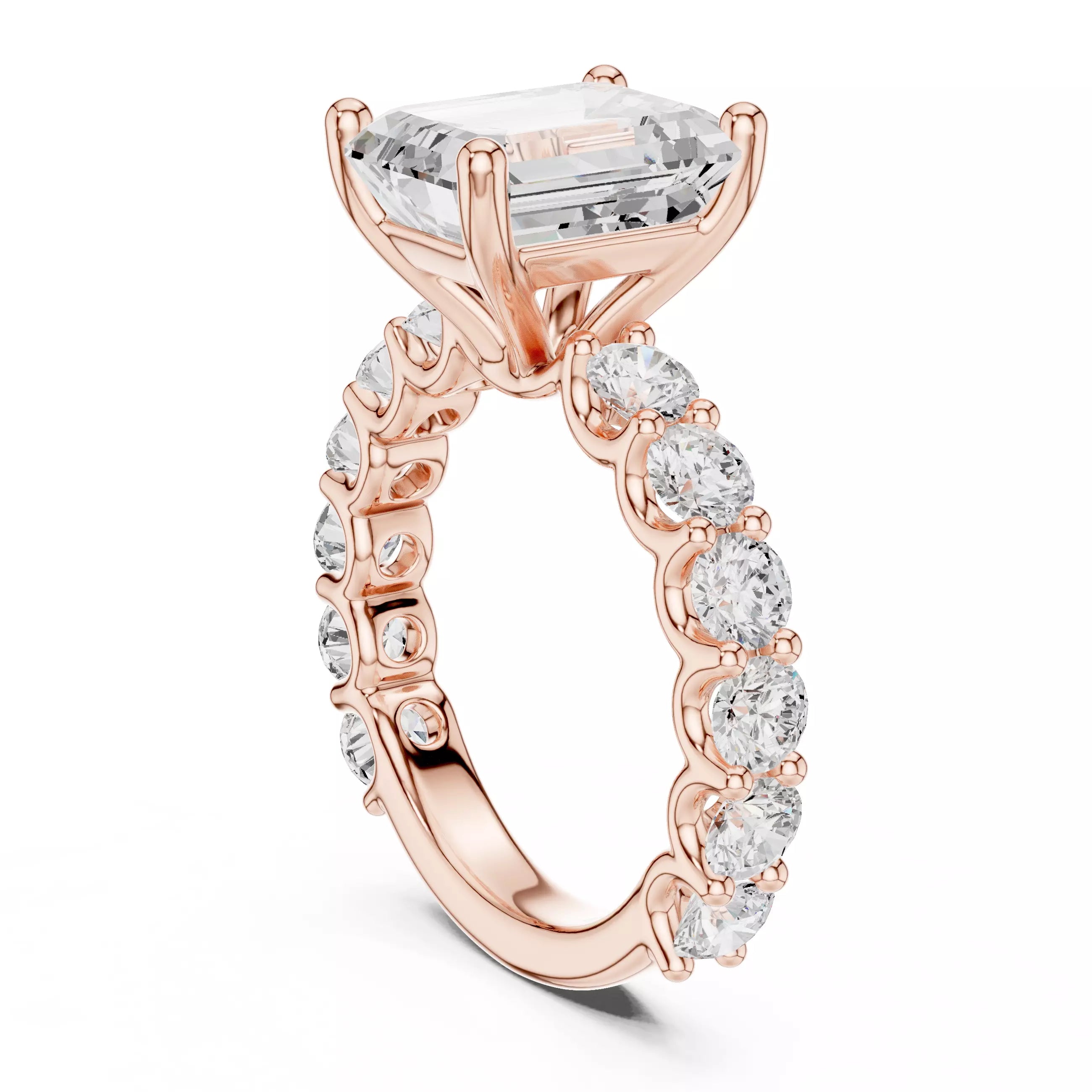 Eternity Solitaire Ring - Emerald cut