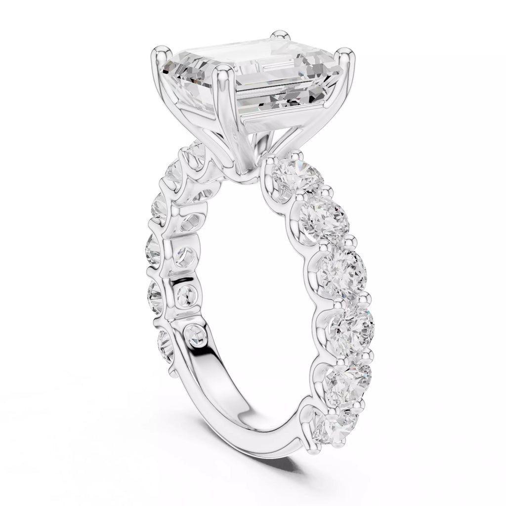 Eternity Solitaire Ring - Emerald cut