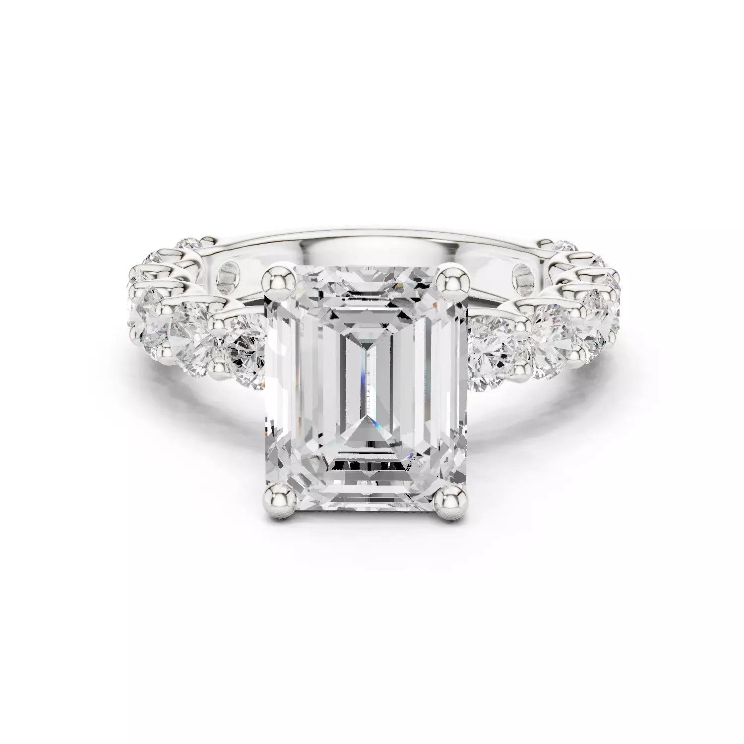 Eternity Solitaire Ring - Emerald cut