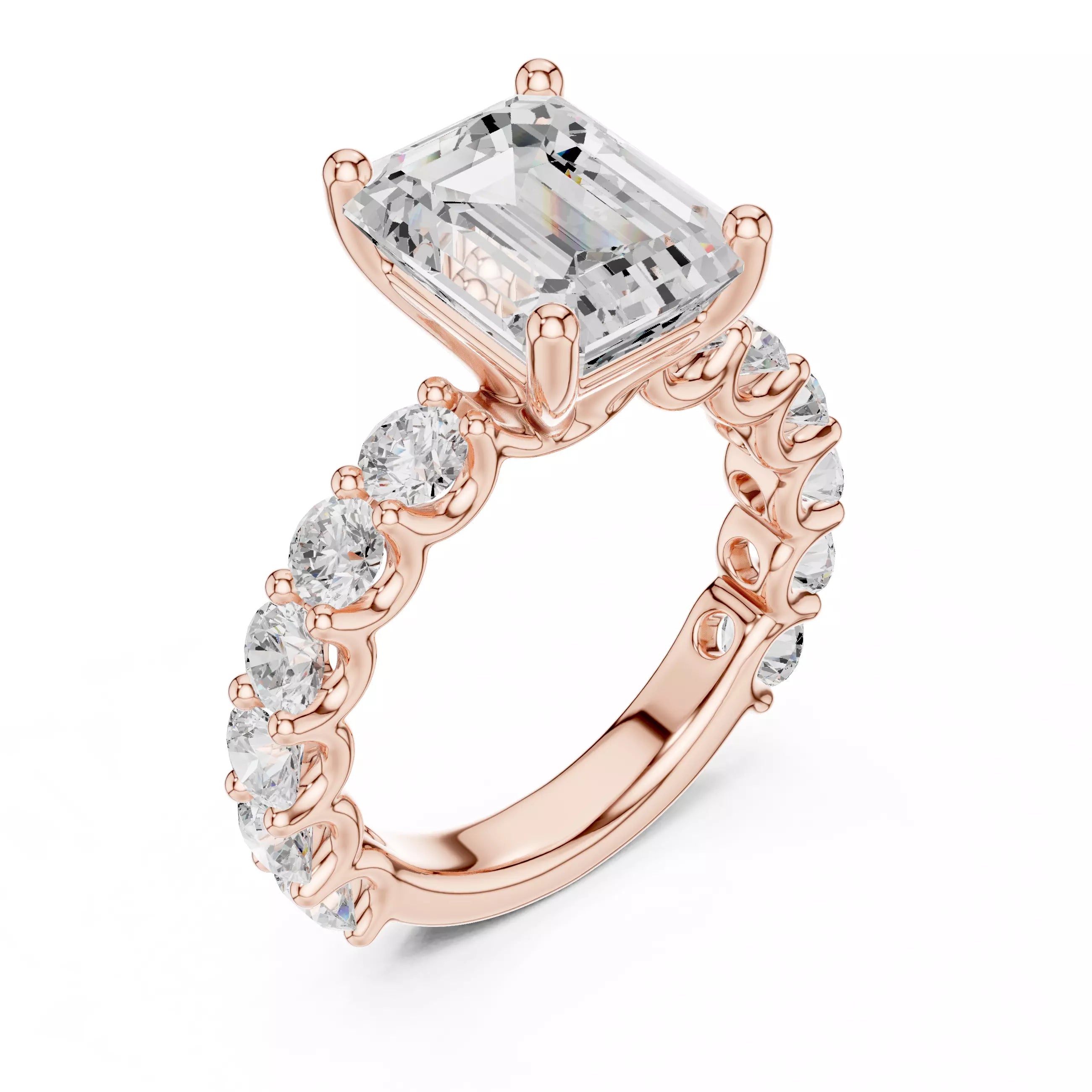 Eternity Solitaire Ring - Emerald cut