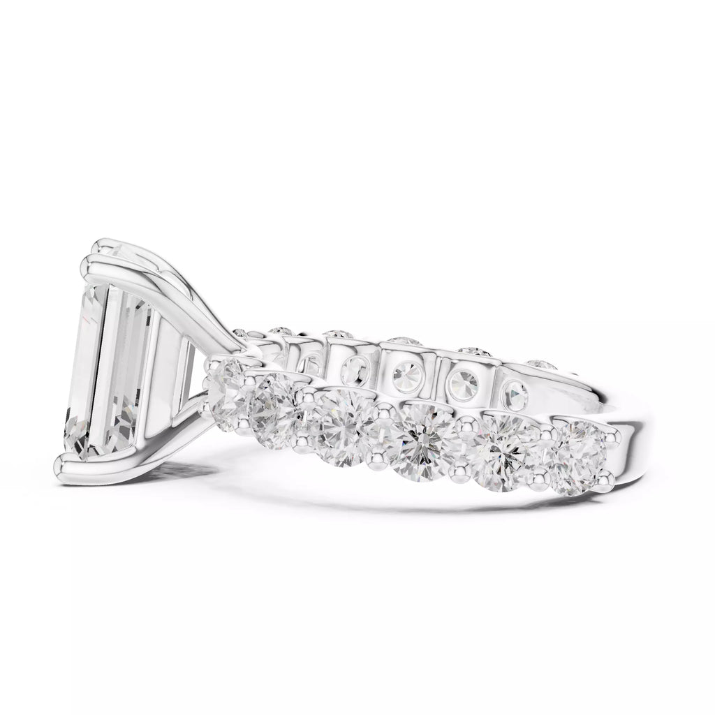 Eternity Solitaire Ring - Emerald cut