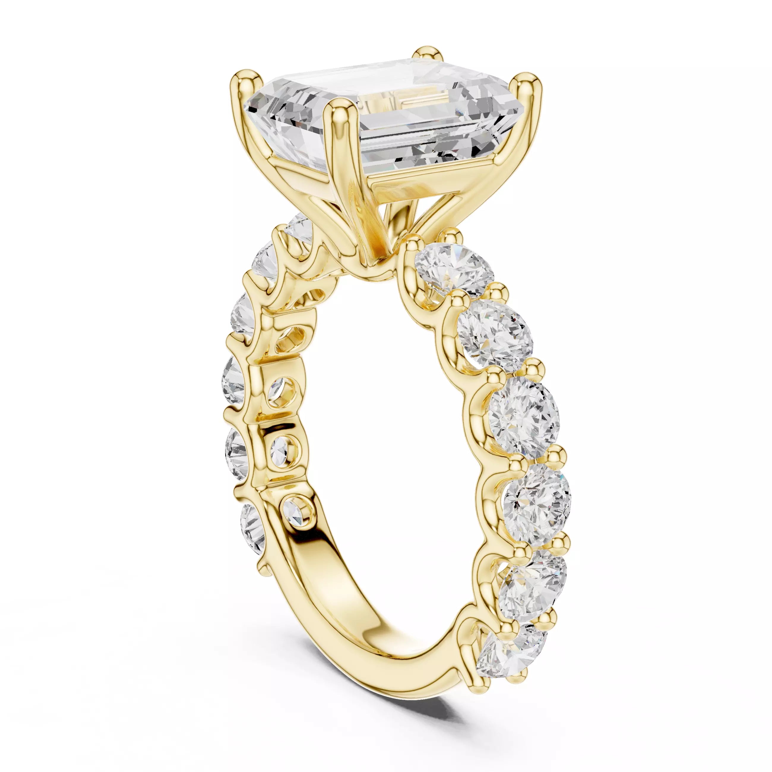 Eternity Solitaire Ring - Emerald cut