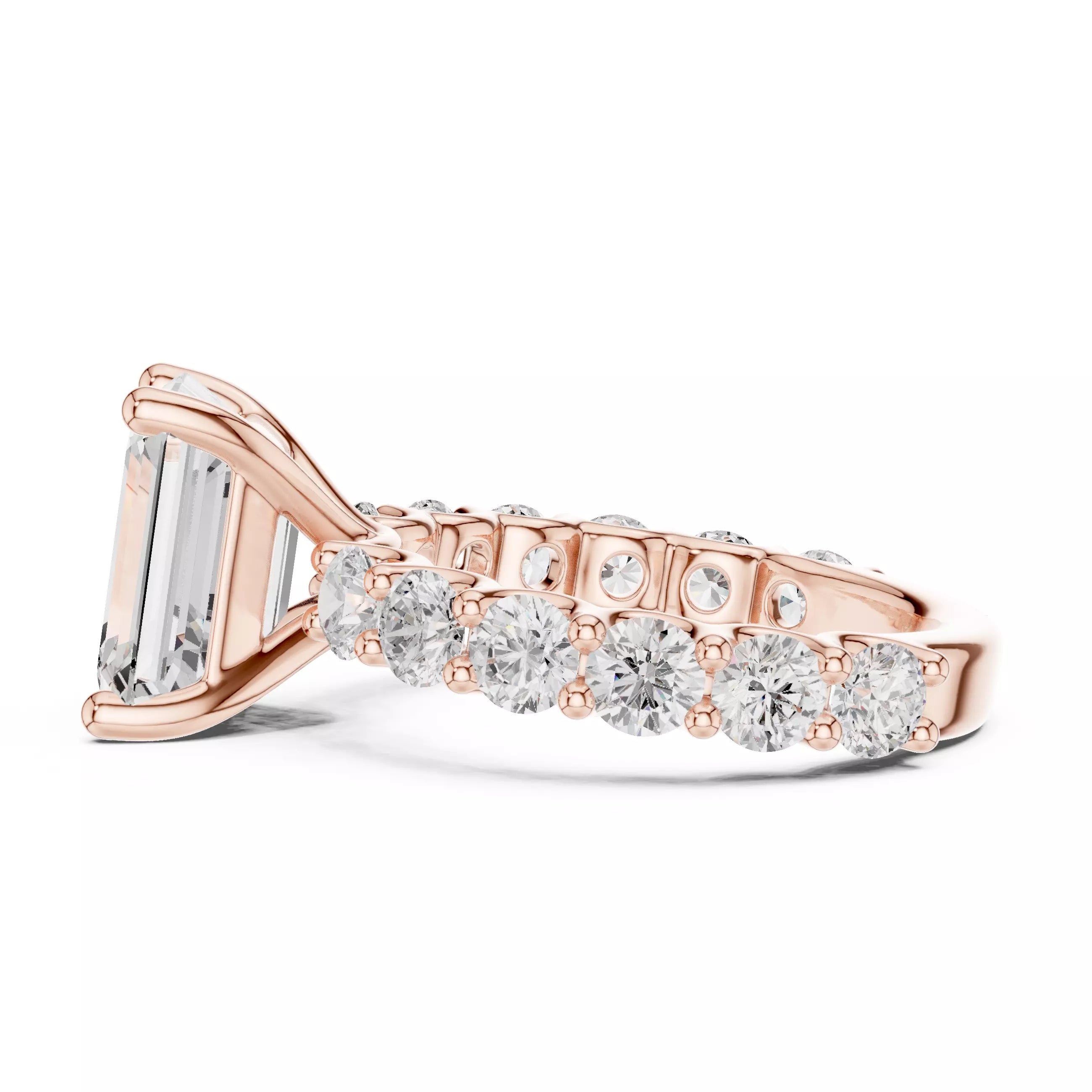 Eternity Solitaire Ring - Emerald cut