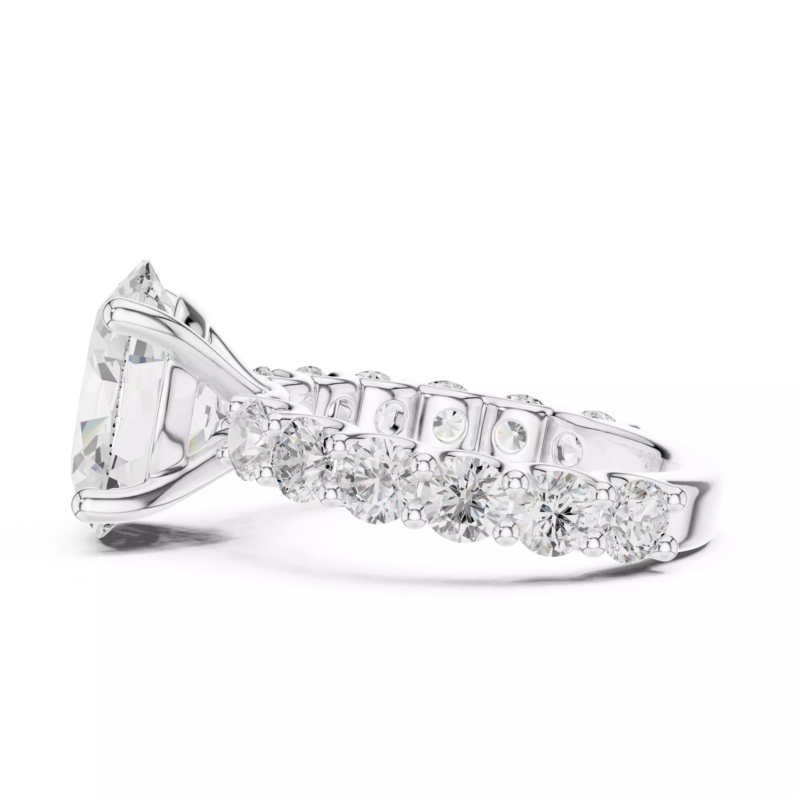 Eternity Solitaire Ring - Oval