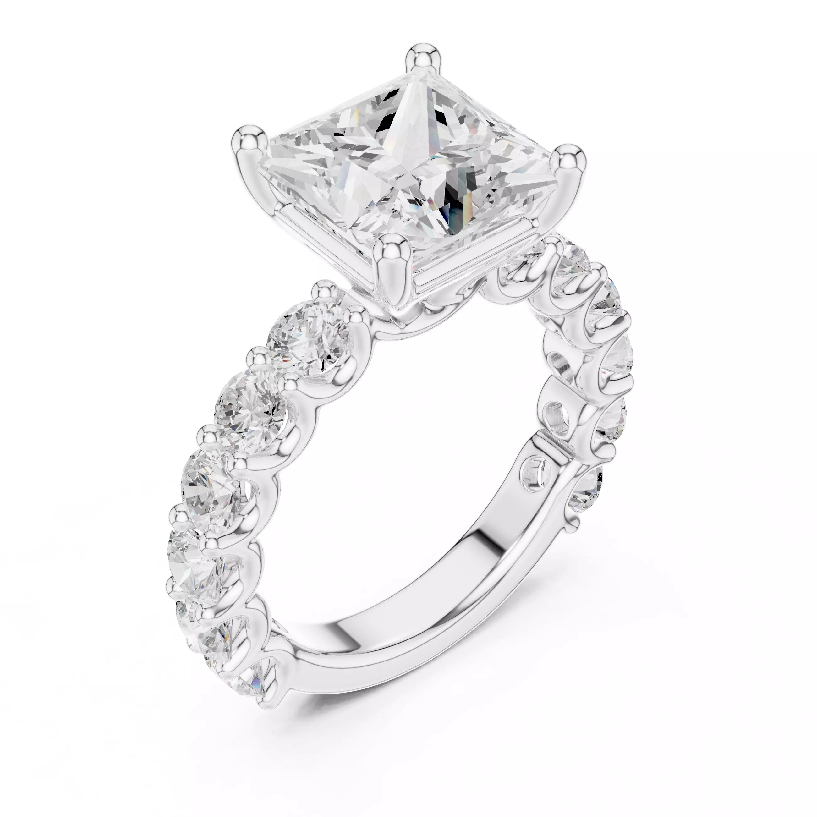 Eternity Solitaire Ring - Princess