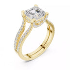 Pavé Split Shank Ring - Asscher