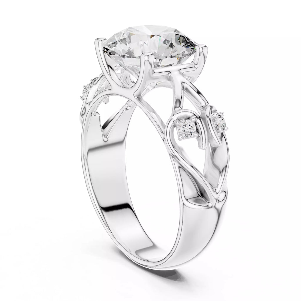Lovers Detail Cathedral Ring - Round