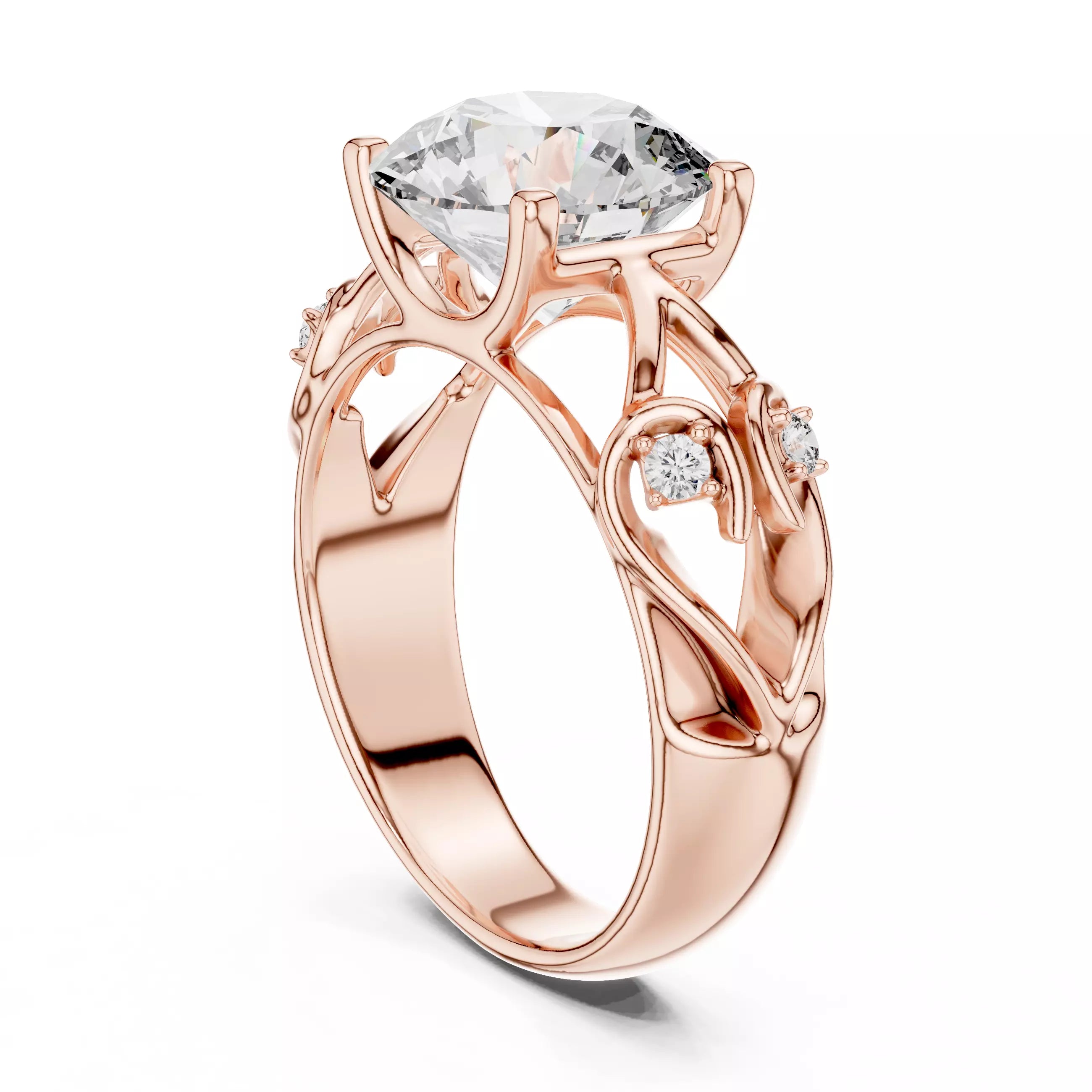 Lovers Detail Cathedral Ring - Round