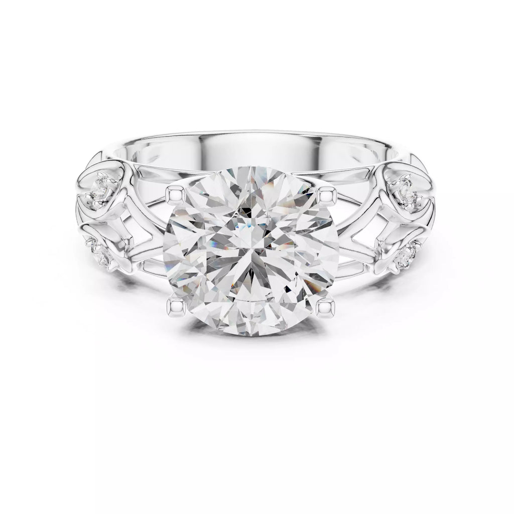 Lovers Detail Cathedral Ring - Round