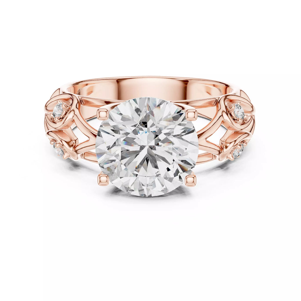 Lovers Detail Cathedral Ring - Round