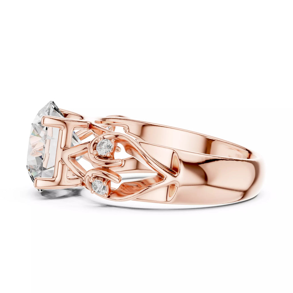 Lovers Detail Cathedral Ring - Round