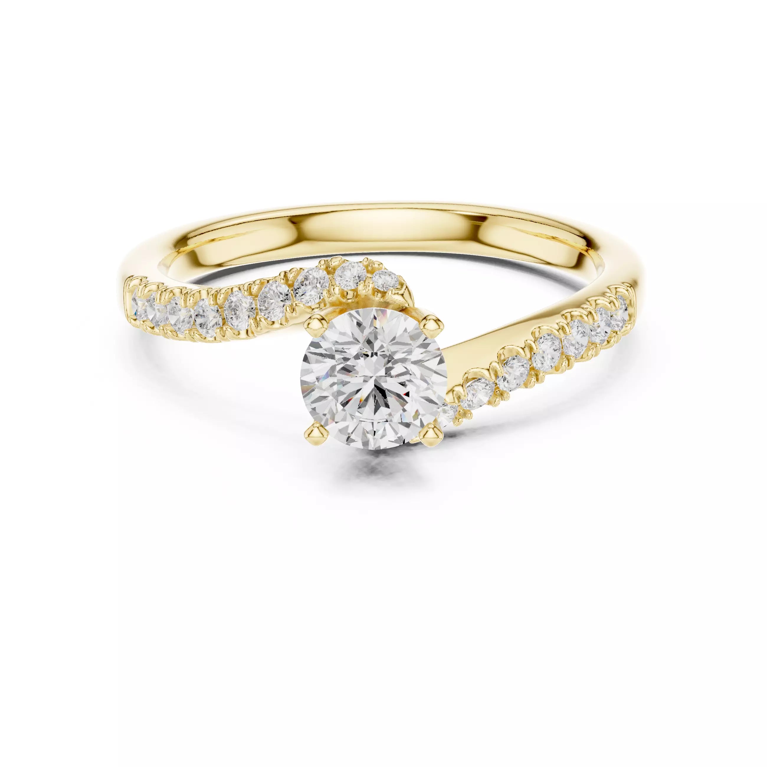Pavé Bypass Ring - Round