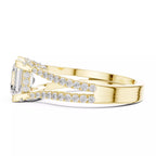 Pavé Split Shank Ring - Asscher