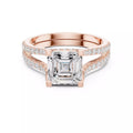 Pavé Split Shank Ring - Asscher