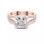 Pavé Split Shank Ring - Asscher