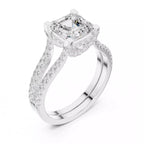 Pavé Split Shank Ring - Asscher