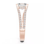Pavé Split Shank Ring - Asscher