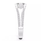 Pavé Split Shank Ring - Asscher
