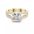 Pavé Split Shank Ring - Asscher