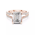Pavé Split Shank Ring - Emerald cut