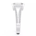 Pavé Split Shank Ring - Emerald cut