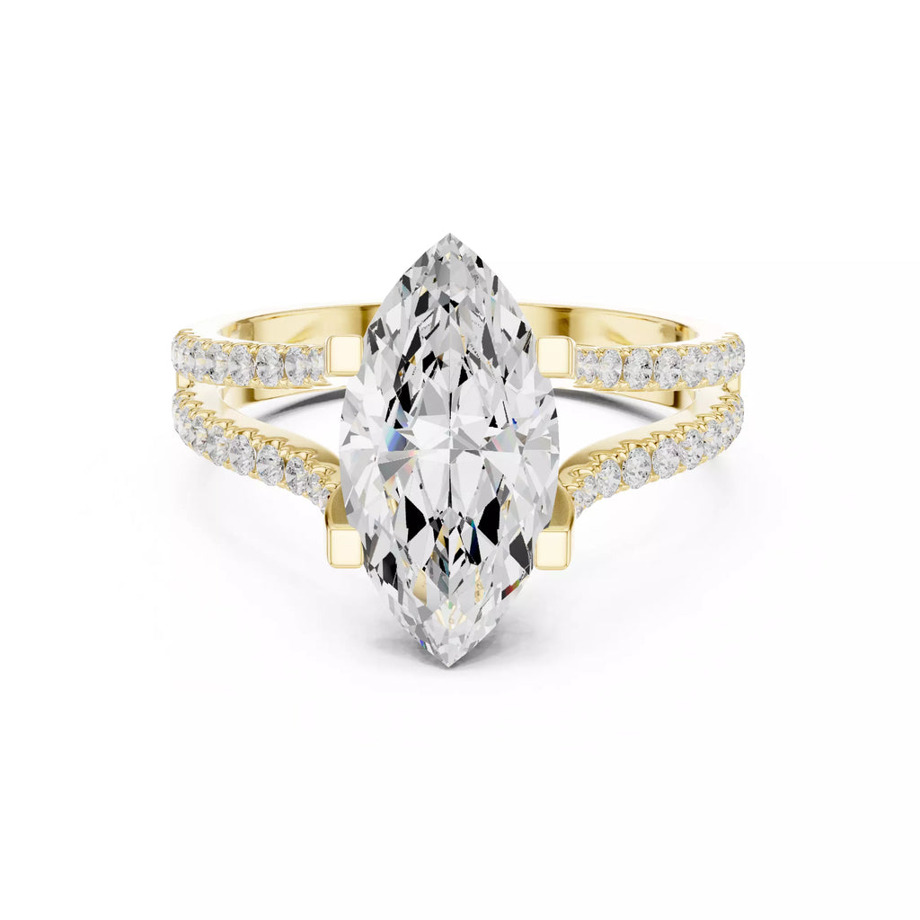 Pavé Split Shank Ring - Marquise