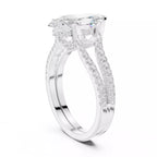 Pavé Split Shank Ring - Marquise