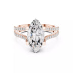 Pavé Split Shank Ring - Marquise