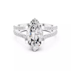 Pavé Split Shank Ring - Marquise