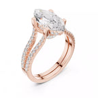 Pavé Split Shank Ring - Marquise