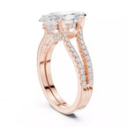 Pavé Split Shank Ring - Marquise