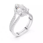 Pavé Split Shank Ring - Marquise
