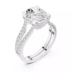 Pavé Split Shank Ring - Oval
