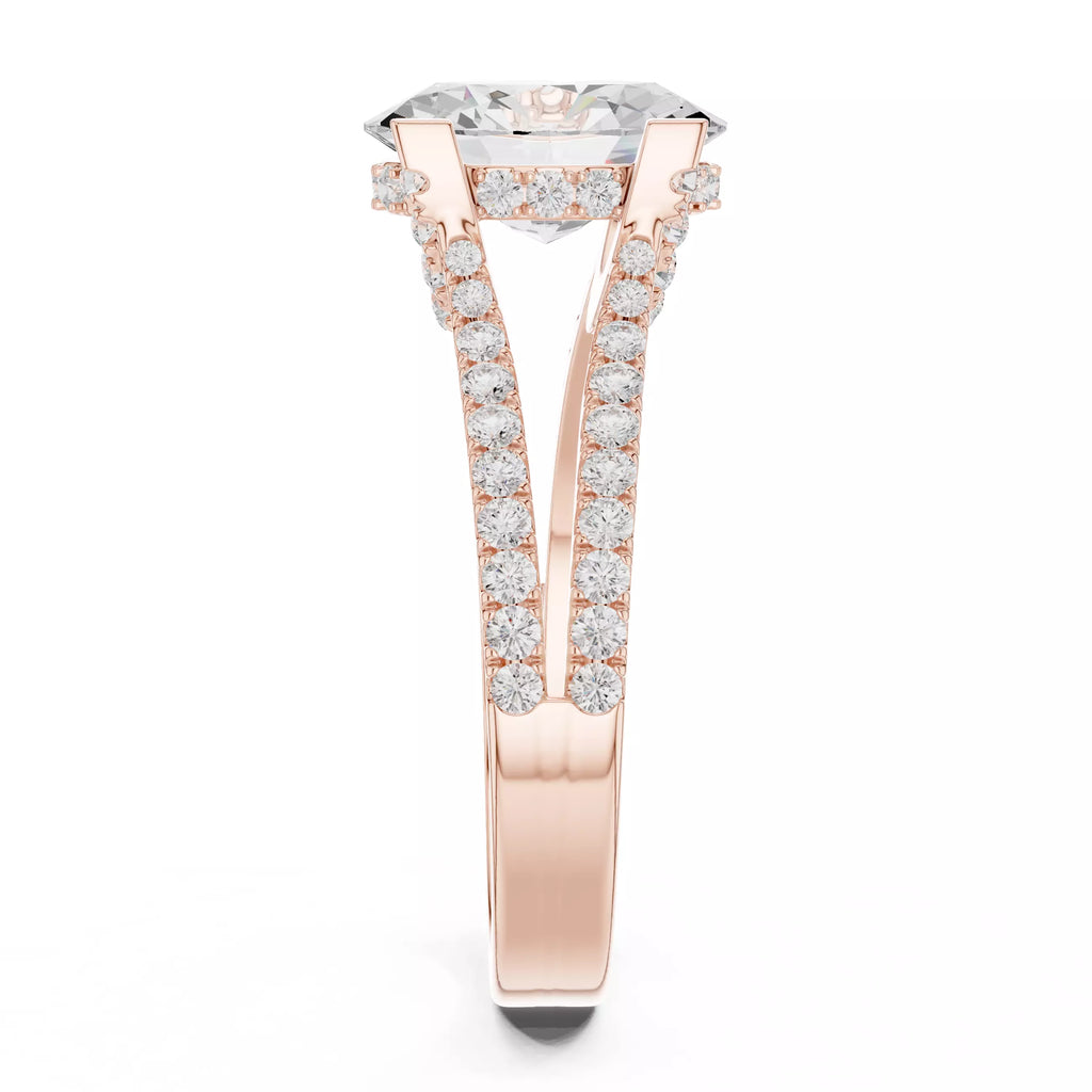 Pavé Split Shank Ring - Oval