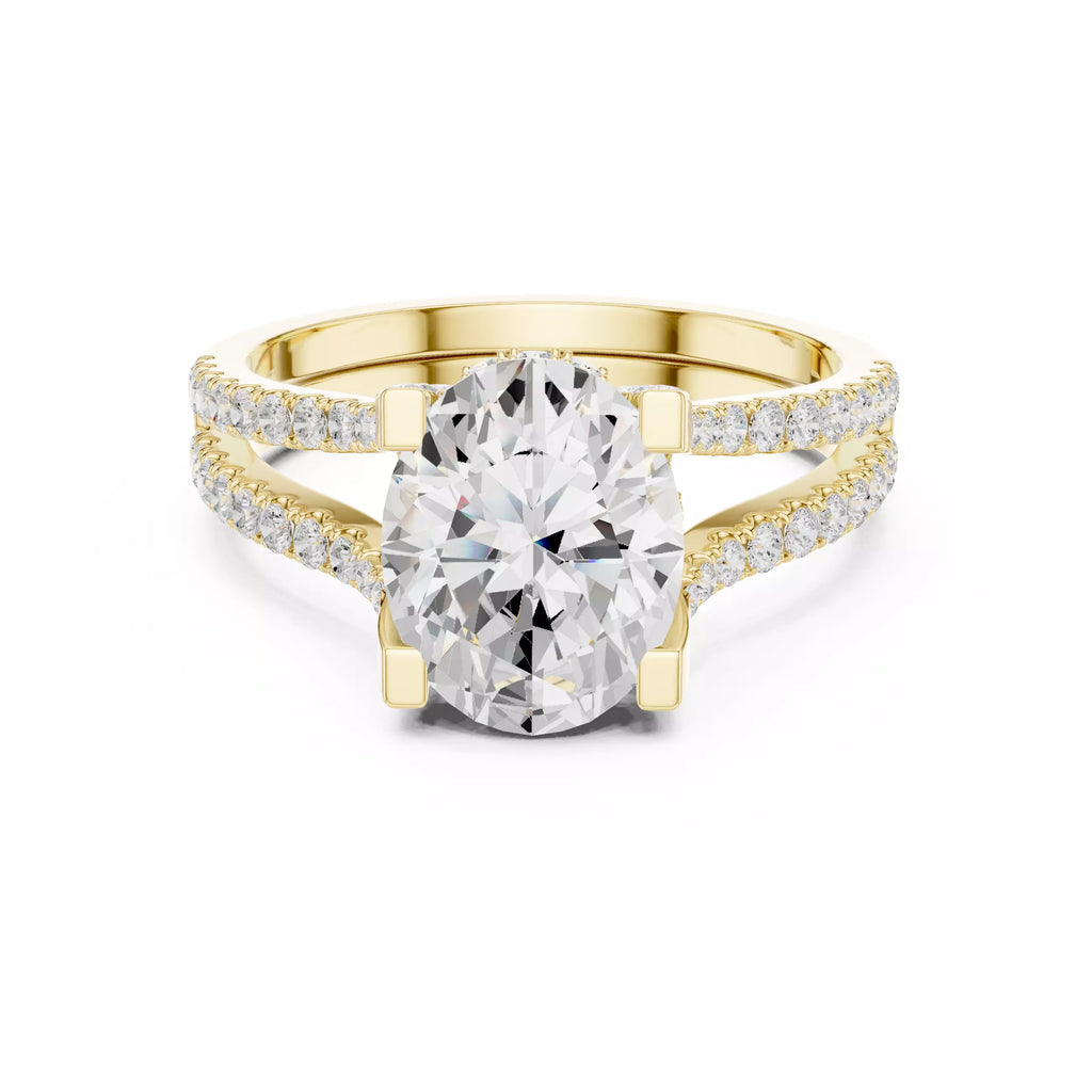 Pavé Split Shank Ring - Oval