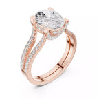 Pavé Split Shank Ring - Oval